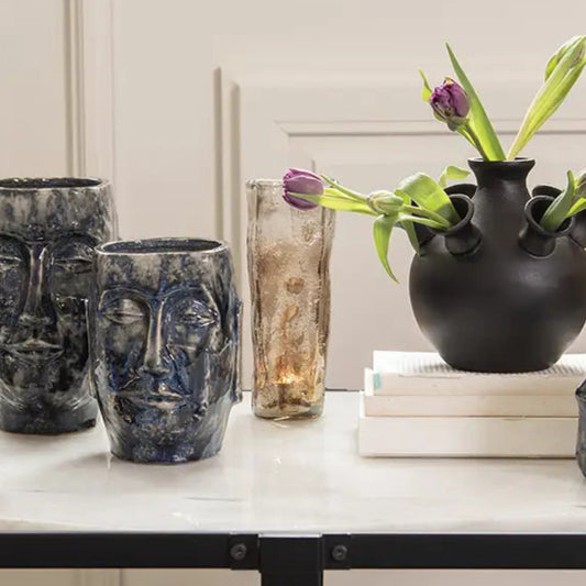 Glassvase brun H20 cm