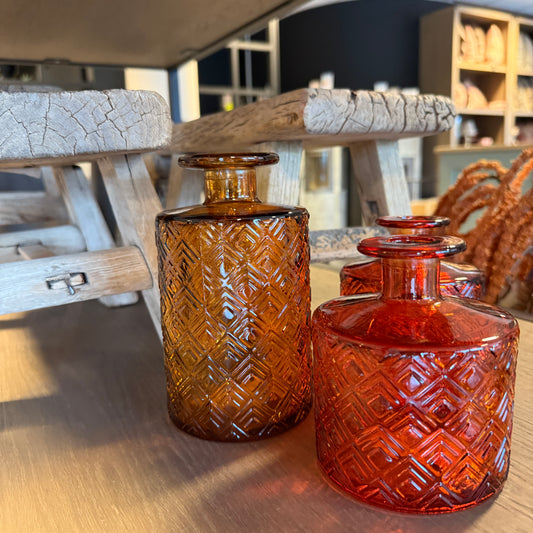 Glassvase karamell H16