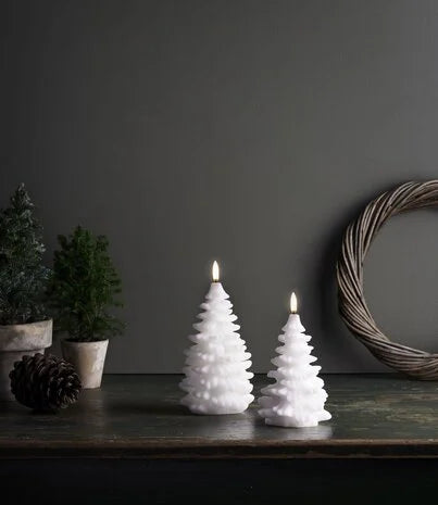 LED lys Juletre 12 cm, Hvit