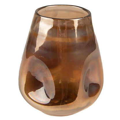 Glassvase brun Ø10