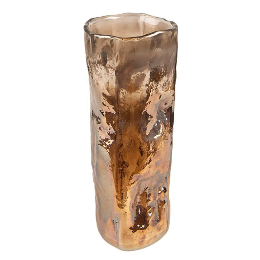Glassvase brun H20 cm