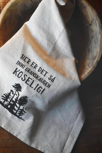 Kjøkkenhåndkle brodert "Granskauen"