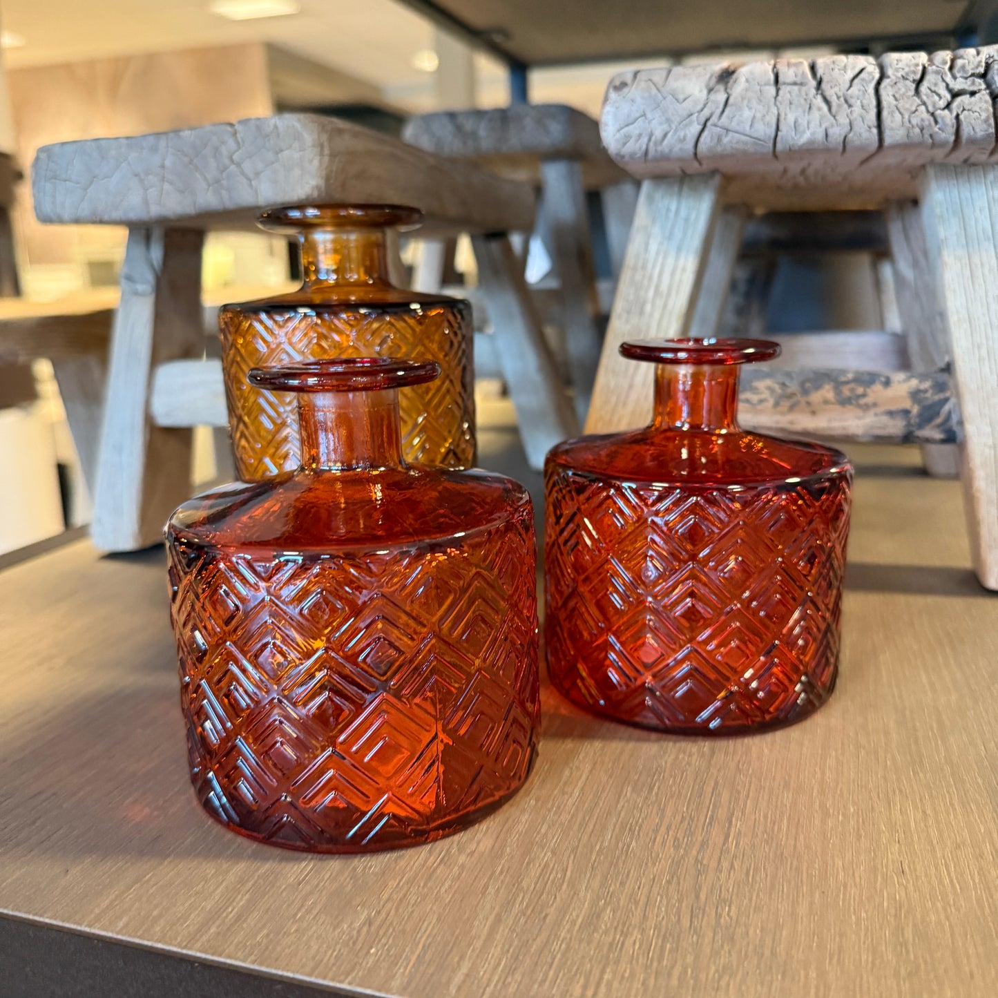 Glassvase orange H12