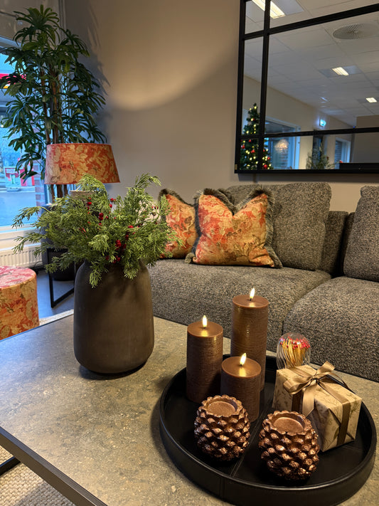 LED kubbelys 20 cm, brun