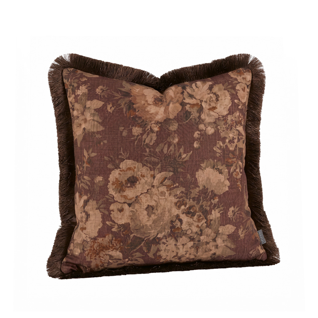 ROSEHILL burgundy putetrekk - 50x50 med fryns