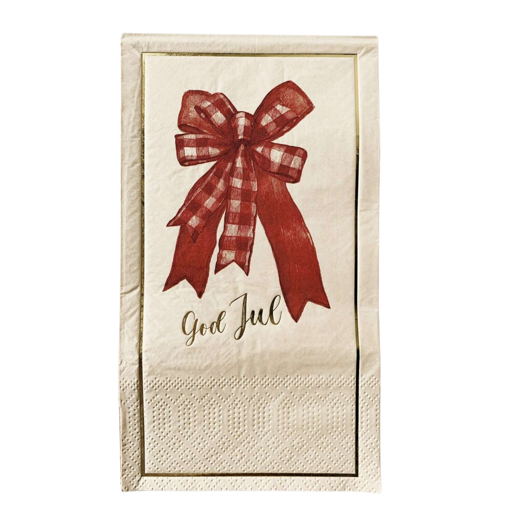 Serviett "God Jul" sløyfe