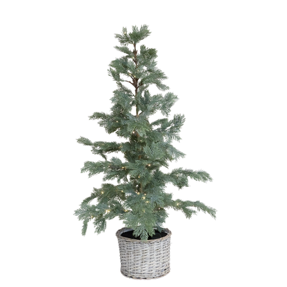 Grantre med kurv og LED-lys H120