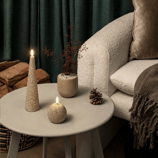 LED lys rund, Champagne glitter