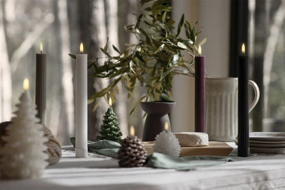 LED lys stearin riller, vinrød, 2-pack