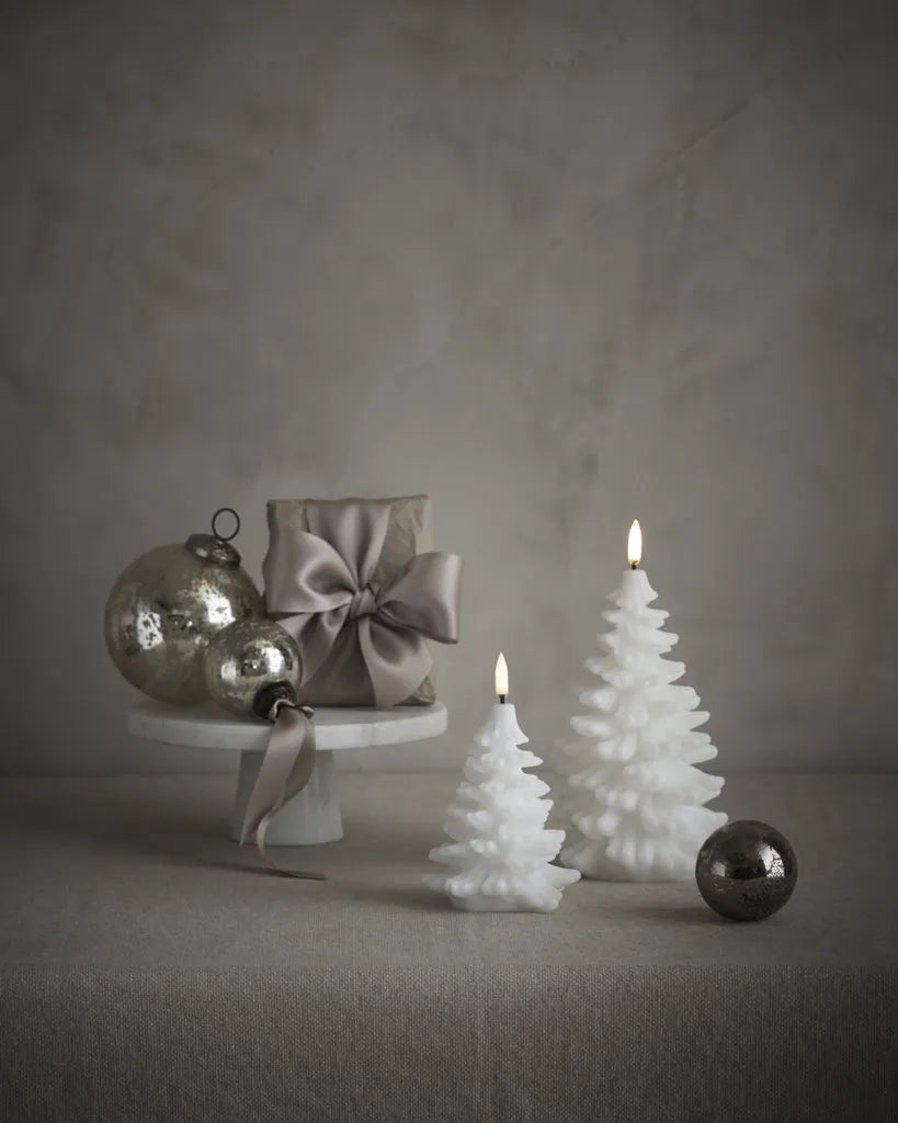 LED lys Juletre 12 cm, Hvit