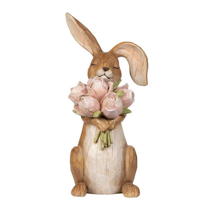 Hare Milly med blomster