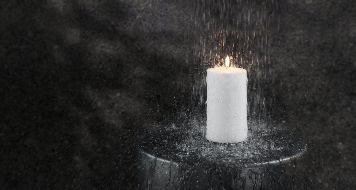 Outdoor LED pillar candle, White, 8,4x20 cm