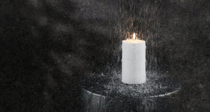 Outdoor LED pillar candle, White, 8,4x20 cm